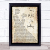 REO Speedwagon Can't Fight This Feeling Man Lady Dancing Song Lyric Print