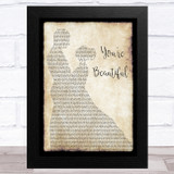 James Blunt You're Beautiful Man Lady Dancing Song Lyric Music Art Print