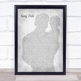 Any Song Lyrics Custom Father & Baby Grey Song Lyric Print