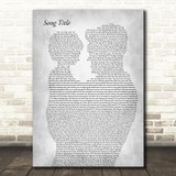 Any Song Lyrics Custom Father & Child Grey Song Lyric Print