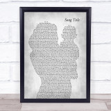 Any Song Lyrics Custom Mother & Baby Grey Song Lyric Print