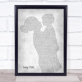 Any Song Lyrics Custom Mother & Child Grey Song Lyric Print