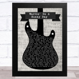 Bruce Springsteen Waitin' On A Sunny Day Electric Guitar Music Script Song Lyric Music Art Print