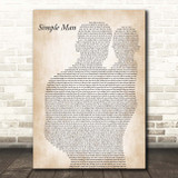 Lynyrd Skynyrd Simple Man Father & Baby Song Lyric Print