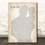 The Beatles In My Life Father & Baby Song Lyric Print