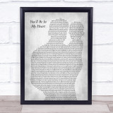 Phil Collins You'll Be In My Heart Father & Baby Grey Song Lyric Print