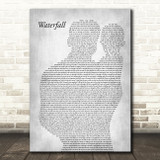 The Stone Roses Waterfall Father & Baby Grey Song Lyric Music Art Print