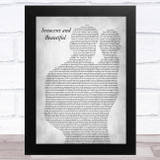 Tide Lines Innocent and Beautiful Father & Baby Grey Song Lyric Music Art Print