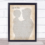 David Bowie Life On Mars Father & Child Song Lyric Print
