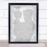 Joshua Kadison Beautiful In My Eyes Father & Child Grey Song Lyric Print