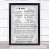 Phil Collins Son Of Man Father & Child Grey Song Lyric Print