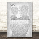 Rascal Flatts My Wish Father & Child Grey Song Lyric Print