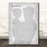 Tim McGraw My Little Girl Father & Child Grey Song Lyric Print