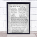 Don Williams Good Ole Boys Like Me Father & Child Grey Song Lyric Print