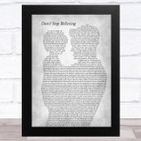 Journey Don't Stop Believing Father & Child Grey Song Lyric Music Art Print