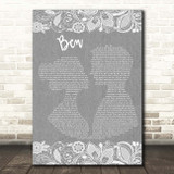 Michael Jackson Ben Grey Burlap & Lace Song Lyric Print