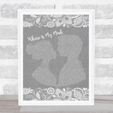 Pixies Where is My Mind Burlap & Lace Grey Song Lyric Print