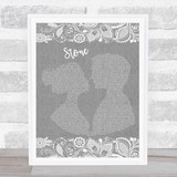 Alessia Cara Stone Burlap & Lace Grey Song Lyric Print