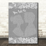 Dave Matthews Band You And Me Burlap & Lace Grey Song Lyric Print