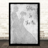 Pink Glitter In The Air Grey Man Lady Dancing Song Lyric Print
