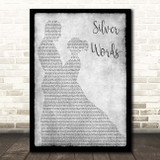 Rodriguez Silver Words Grey Man Lady Dancing Song Lyric Print