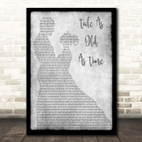Celine Dion and Peabo Bryson Tale As Old As Time Grey Man Lady Dancing Song Lyric Print