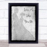 Ellie Goulding Love Me Like You Do Grey Man Lady Dancing Song Lyric Wall Art Print