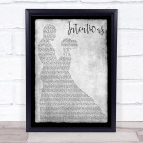 Justin Bieber Intentions Grey Man Lady Dancing Song Lyric Wall Art Print