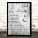 The Beatles I Want To Hold Your Hand Grey Man Lady Dancing Song Lyric Wall Art Print