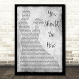Cole Swindell You Should Be Here Man Lady Dancing Grey Song Lyric Quote Print
