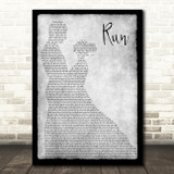 Leona Lewis Run Man Lady Dancing Grey Song Lyric Quote Print