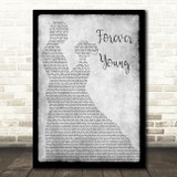 Rod Stewart Forever Young Man Lady Dancing Grey Song Lyric Quote Print