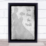 The Courteeners Take Over The World Man Lady Dancing Grey Song Lyric Quote Print