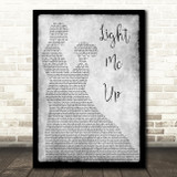 Tom Baxter Light Me Up Man Lady Dancing Grey Song Lyric Quote Print