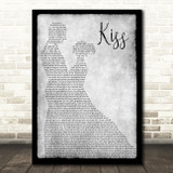 Prince Kiss Man Lady Dancing Grey Song Lyric Quote Print