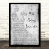 Whitney Houston I Will Always Love You Man Lady Dancing Grey Song Lyric Print