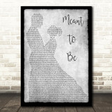 Bebe Rexha Meant To Be Man Lady Dancing Grey Song Lyric Quote Print