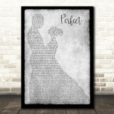 Ed Sheeran & Beyonce Perfect Man Lady Dancing Grey Song Lyric Quote Print