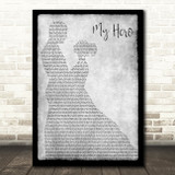 Foo Fighters My Hero Man Lady Dancing Grey Song Lyric Quote Print