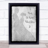 Foreigner I Want To Know What Love Is Man Lady Dancing Grey Song Lyric Print