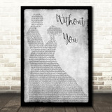 Harry Nilsson Without You Man Lady Dancing Grey Song Lyric Quote Print