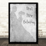 Journey Don't Stop Believing Man Lady Dancing Grey Song Lyric Quote Print