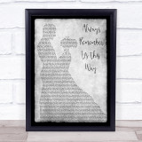 Lady Gaga Always Remember Us This Way Man Lady Dancing Grey Song Lyric Print