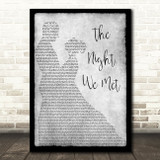 Lord Huron The Night We Met Man Lady Dancing Grey Song Lyric Quote Print