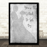 Marvin Gaye & Tammi Terrell You're All I Need To Get By Grey Song Lyric Print