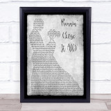 Naughty Boy Runnin' (Lose It All) Man Lady Dancing Grey Song Lyric Quote Print