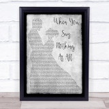 Ronan Keating When You Say Nothing At All Man Lady Dancing Grey Song Lyric Print