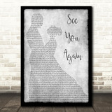 Charlie Puth See You Again Man Lady Dancing Grey Song Lyric Quote Print