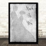 Lionel Richie Stuck On You Man Lady Dancing Grey Song Lyric Quote Print