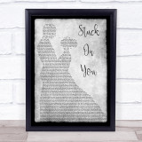 Lionel Richie Stuck On You Man Lady Dancing Grey Song Lyric Quote Print
